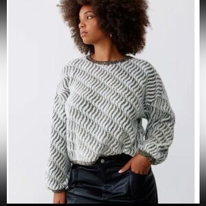OLIVER BONAS Wavy Tinsel Metallic Knitted Jumper Sweater 
Sz US 14 or Large